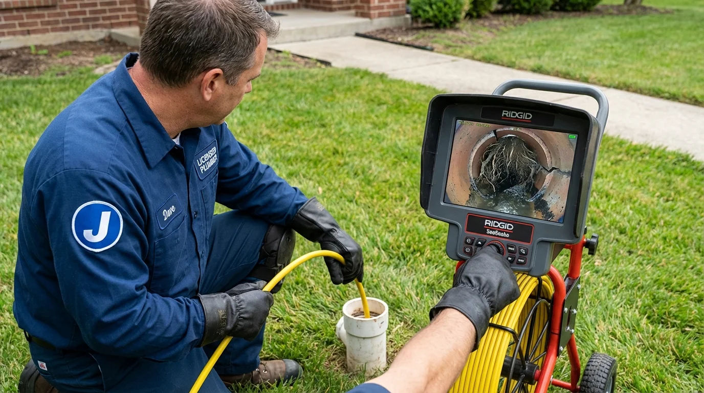 Sewer camera inspection being performed by Johns Plumbing LLC in Honaker